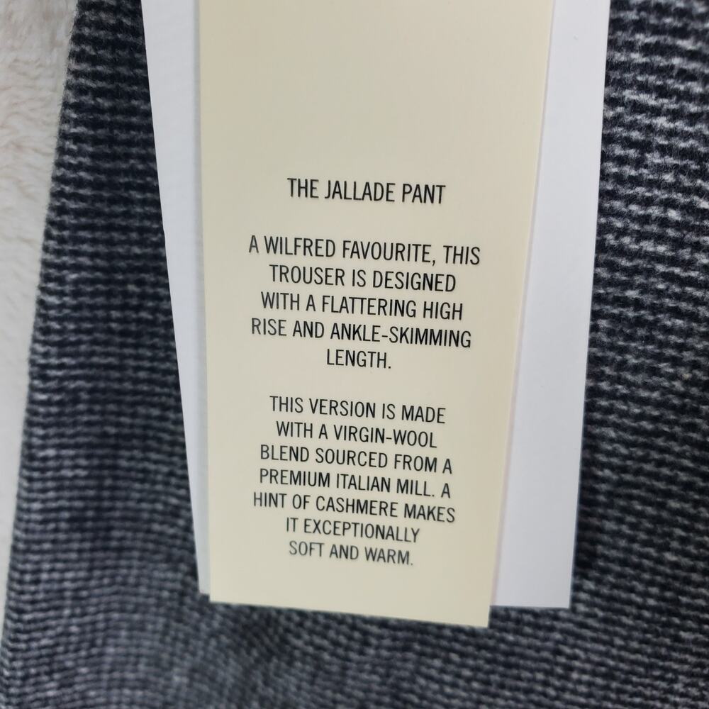 Aritzia Wilfred Jallade Grey Cashmere Wool Blend Tweed Pants 10 High Rise Ankle - Picture 8 of 14